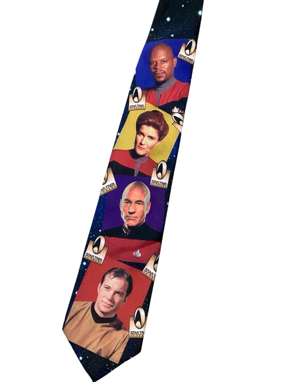 Vintage 1996 Star Trek Tie Ralph Marlin Kirk Picard Sisko Janeway Captains - Picture 3 of 9